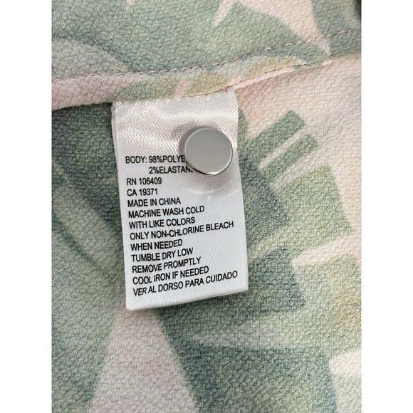 Alex Marie Tropical Banana Leaf Print Sleeveless Blouse Top Size XL Summer - Picture 5 of 8